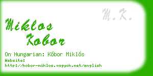 miklos kobor business card