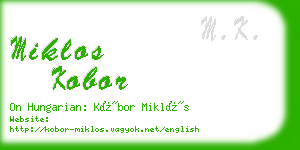 miklos kobor business card